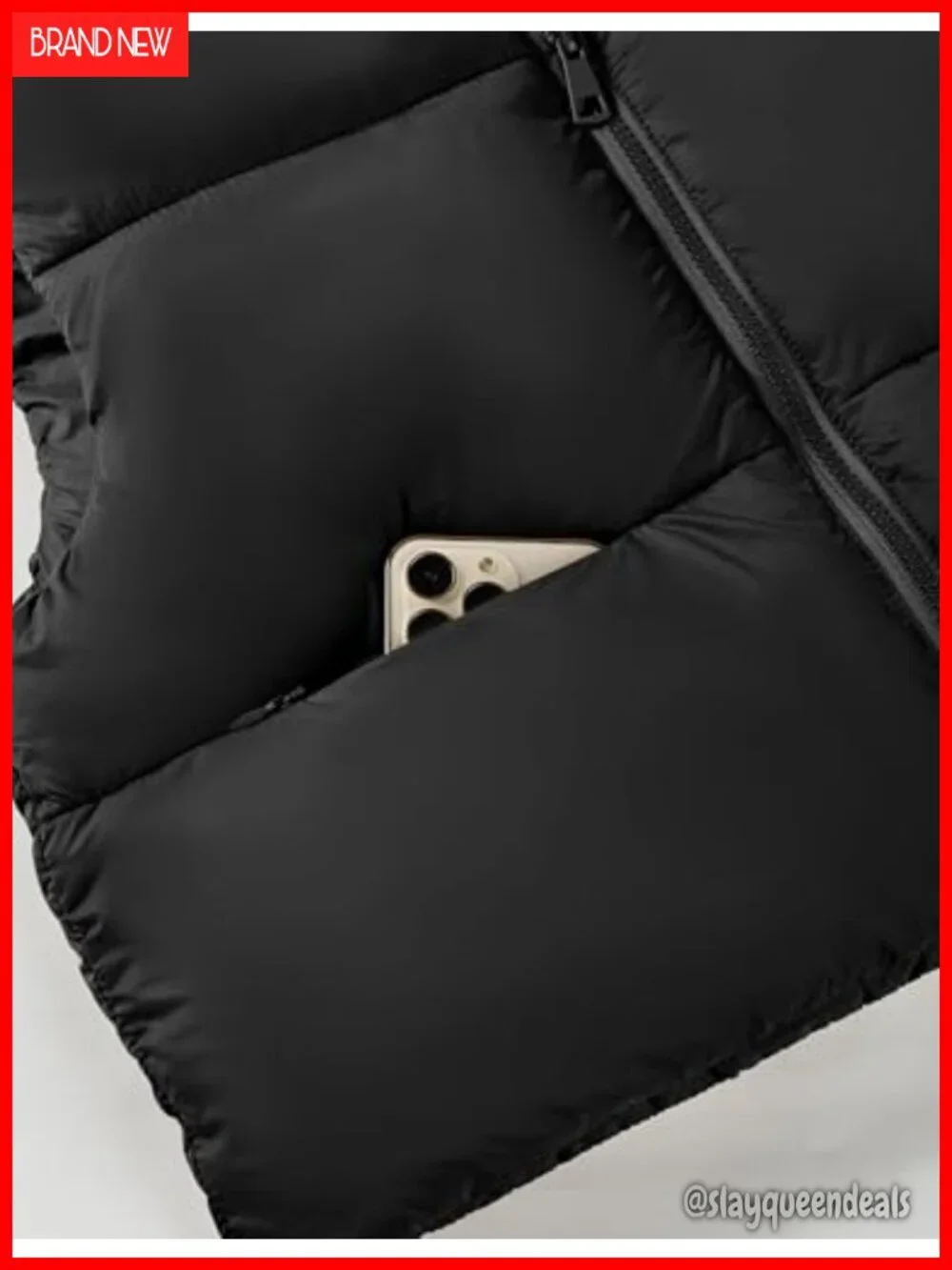 Cropped Puffer Vest Women Winter Puffy Vest with Pockets Lightweight Stand